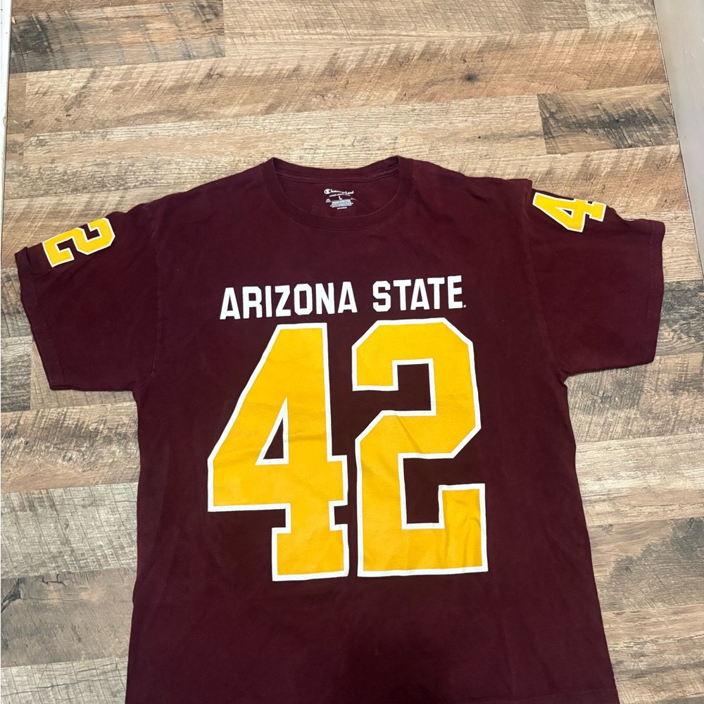 Champion Arizona State Maroon Tee with Gold Number 42